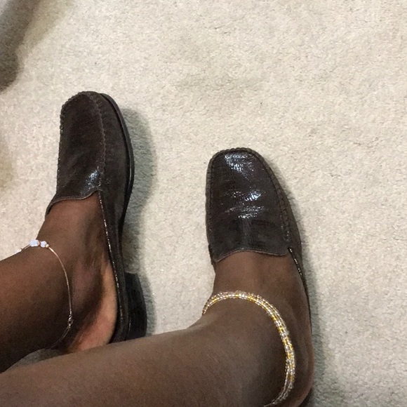 Sesto Meucci Brown Leather Print Mule - Picture 5 of 7